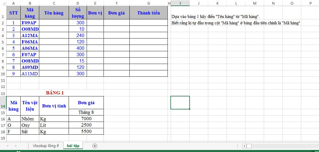 Hàm left right mid kết hợp hàm vlookup