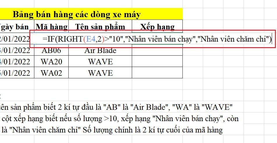 công thức hàm if right