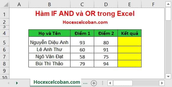 Hàm If Or Trong Excel Lồng Nhiều Điều Kiện Và Ví Dụ Cụ Thể