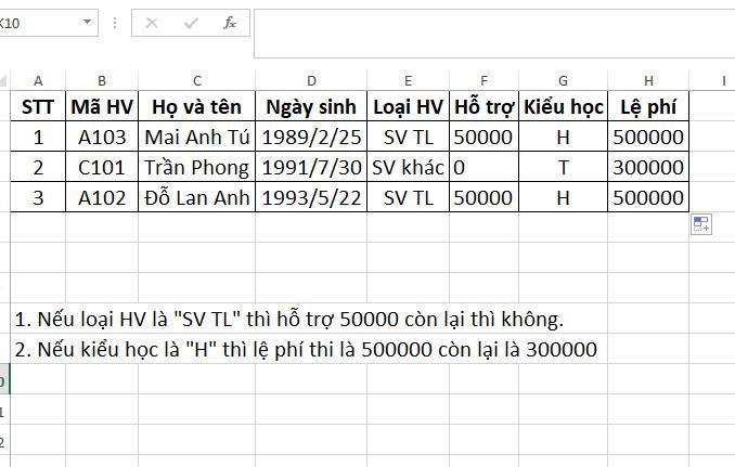 kết quả ví dụ 1