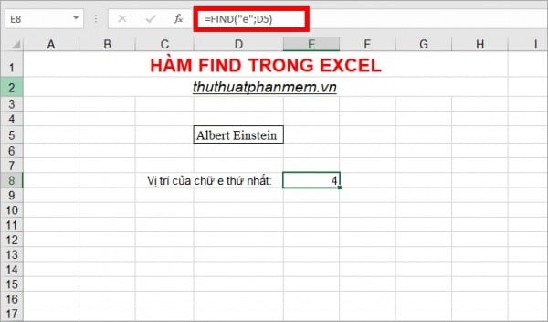 Hàm Find trong Excel: Hàm Tìm Kiếm Kí Tự Trong Chuỗi Thông Dụng Nhất