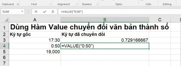 Cách dùng hàm VALUE với hàm RIGHT, MID, LEFT