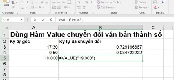 Cách dùng hàm VALUE với hàm RIGHT, MID, LEFT