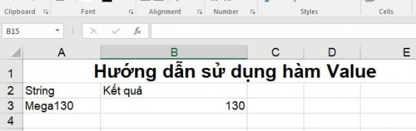 Cách dùng hàm VALUE với hàm RIGHT, MID, LEFT