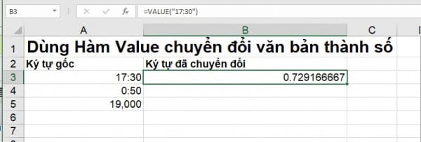 Cách dùng hàm VALUE với hàm RIGHT, MID, LEFT