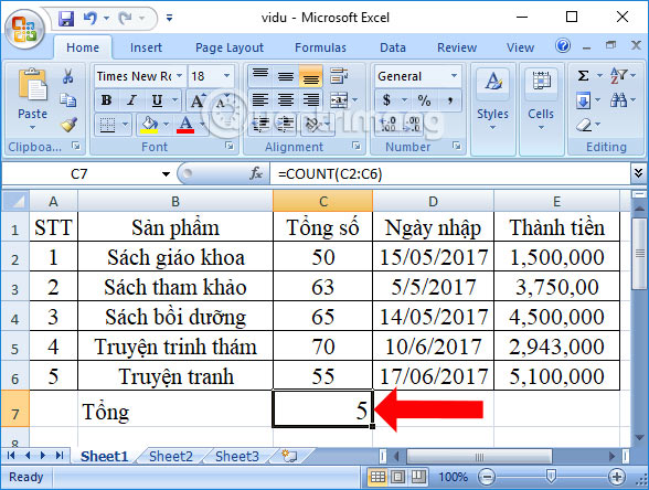 cach su dung ham count trong excel 3