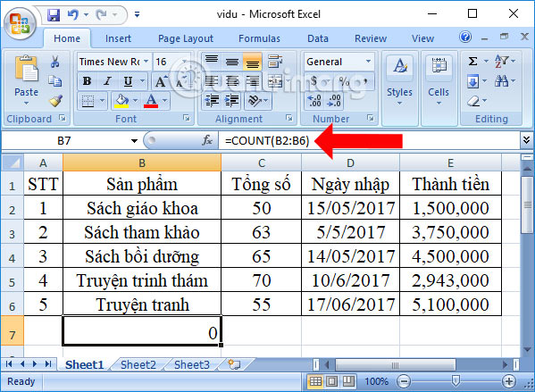 cach su dung ham count trong excel 5