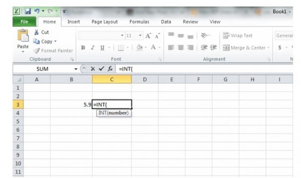 Cách sử dụng hàm INT trong Excel