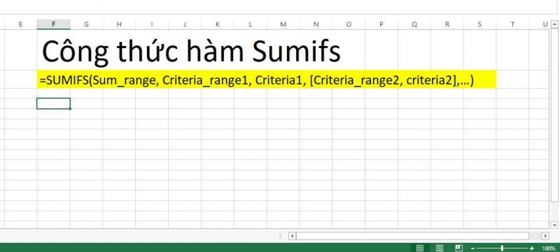 Công thức hàm Sumif trong Excel