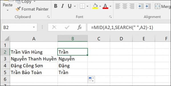 Hàm mid trong excel là gì?