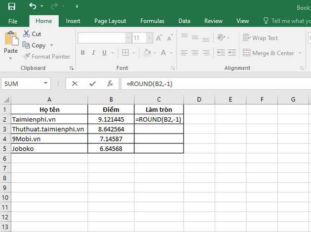 Hàm round trong excel là gì?