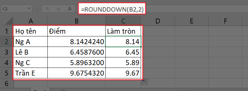 Hướng dẫn cách sử dụng hàm round trong excel