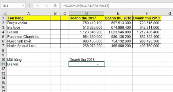 Kết hợp hàm match với các hàm tìm kiếm trong lookup