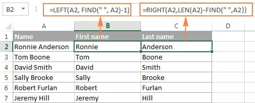 Một số công thức khác của hàm left trong excel