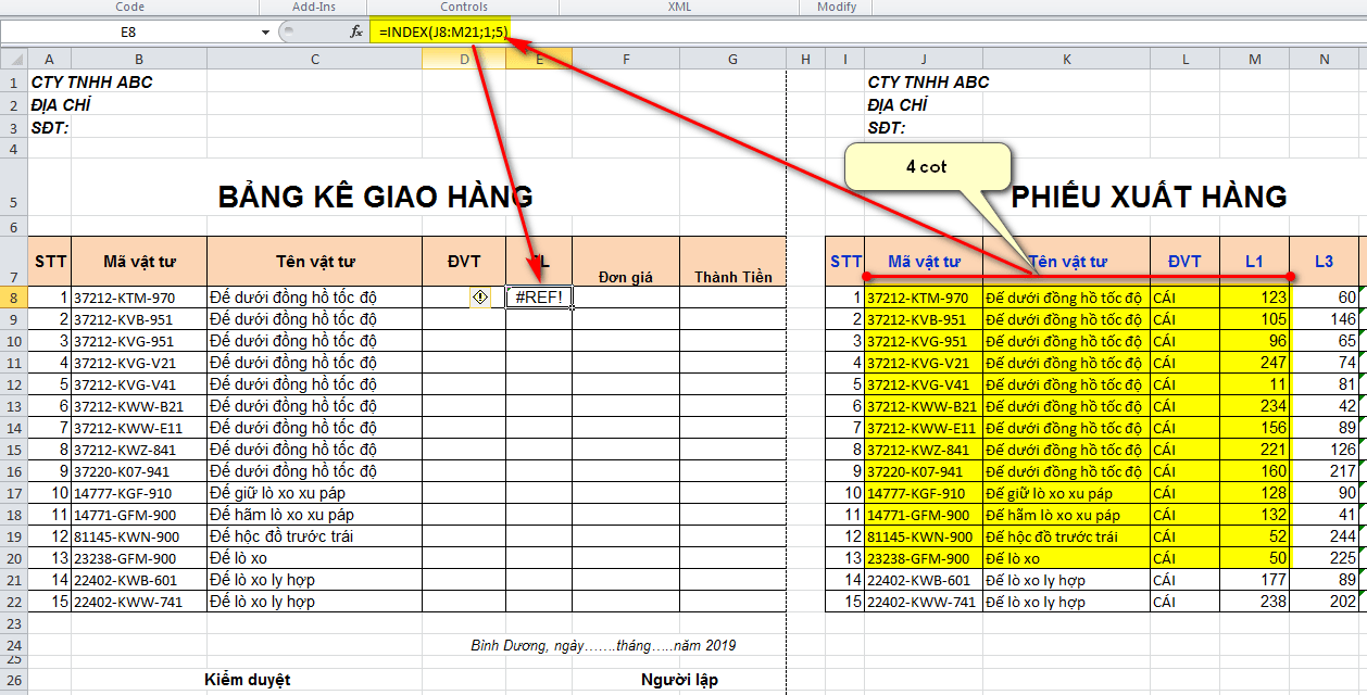 Một vài lỗi thường gặp khi sử dụng hàm vlookup