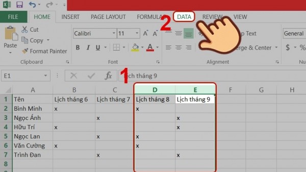 Cách ẩn cột trong Excel