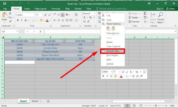 Cách ẩn cột trong Excel không cho chỉnh sửa