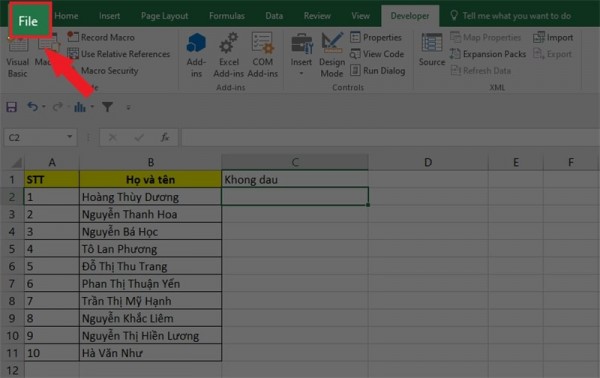 Hướng dẫn cách bỏ dấu trong Excel 2010