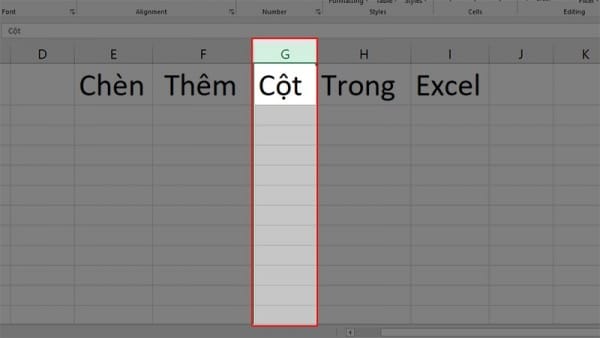 Cách chèn tăng cột nhập Excel 2010