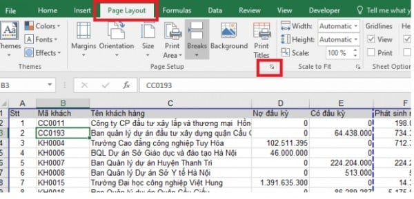 Cách chỉnh trang in vô Excel 2010