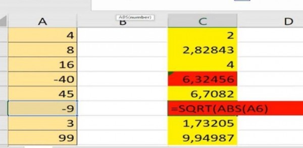 Lưu ý khi sử dụng hàm sqrt trong Excel 