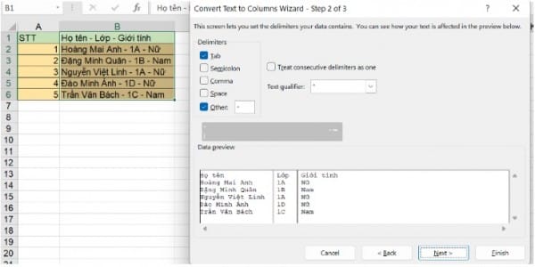 Cách chia 1 ô thành 3 ô trong Excel