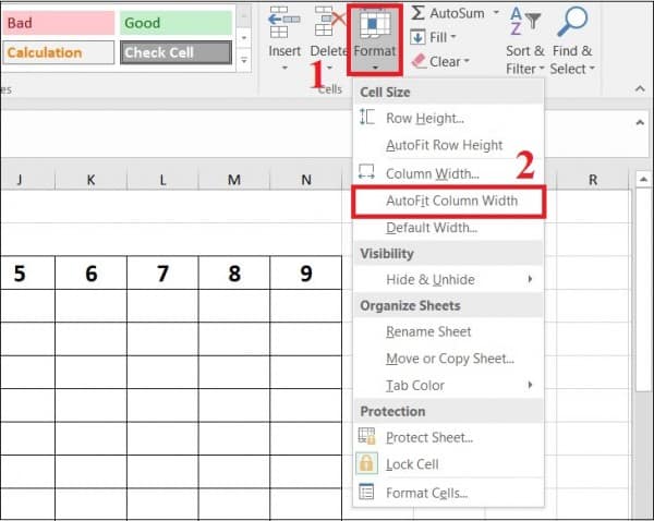 Cách chỉnh kích thước ô trong Excel 2010