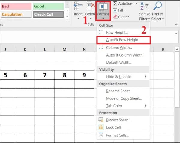 Cách chỉnh kích thước ô trong Excel 2010