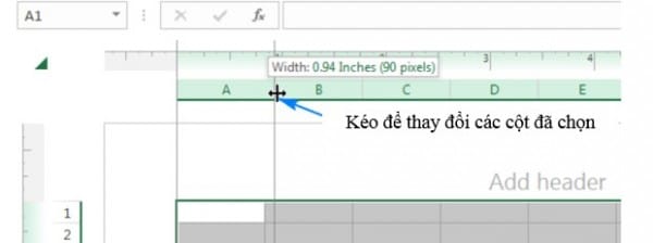 Cách chỉnh kích thước ô trong Excel theo cm 