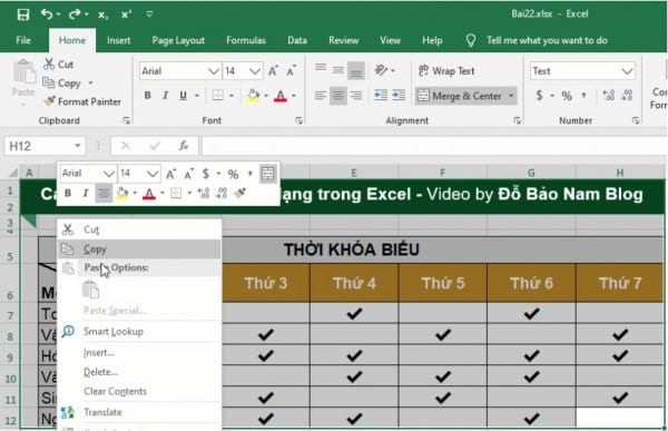 Cách copy sheet trong Excel giữ nguyên định dạng