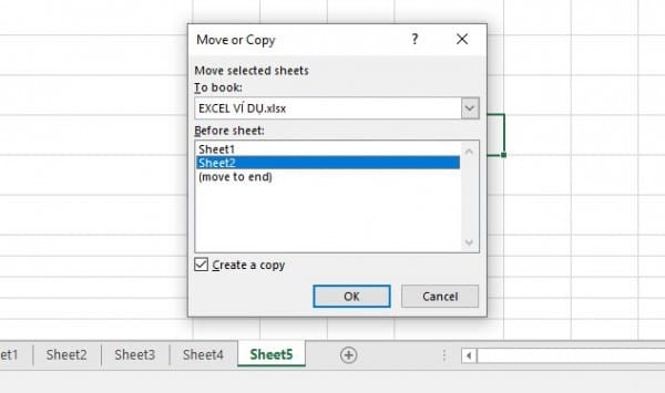 Cách copy sheet trong Excel sang file khác