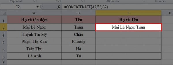 Hướng dẫn cách gộp cột trong Excel không mất dữ liệu