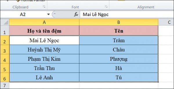 Hướng dẫn cách gộp cột trong Excel không mất dữ liệu