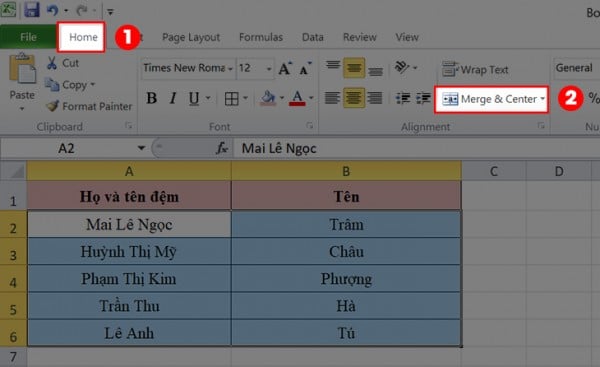 Hướng dẫn cách gộp cột trong Excel không mất dữ liệu