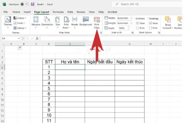 Hướng dẫn cách lặp lại tiêu đề trong Excel 