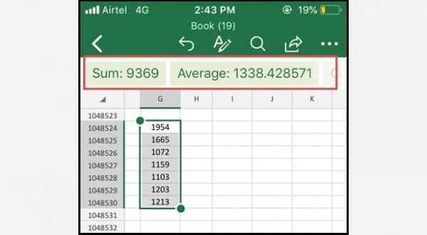 Cách sao chép công thức trong Excel trên điện thoại