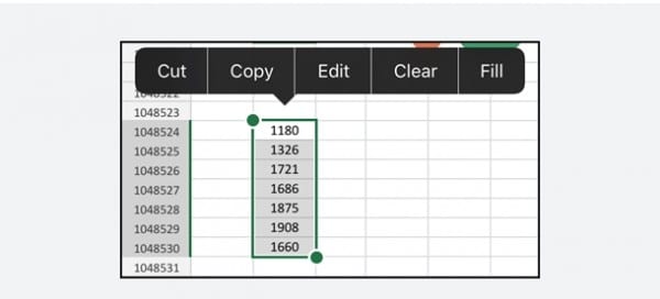 Cách sao chép công thức trong Excel trên điện thoại