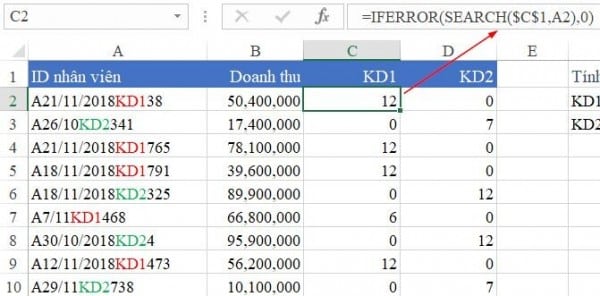 Cách tính tổng các ô không liền nhau trong Excel