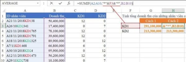 Cách tính tổng các ô không liền nhau trong Excel