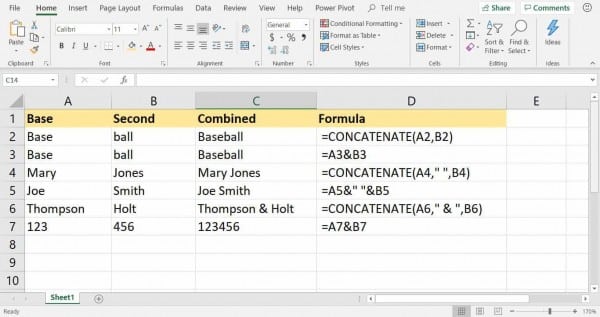 Hàm nối dữ liệu nhiều ô trong Excel 