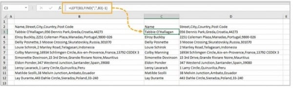 Hàm tách dữ liệu trong 1 ô Excel