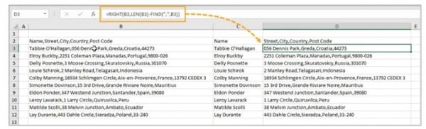 Hàm tách dữ liệu trong 1 ô Excel