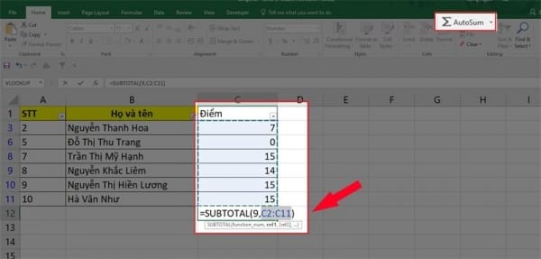 Hướng dẫn lọc và tính tổng trong Excel