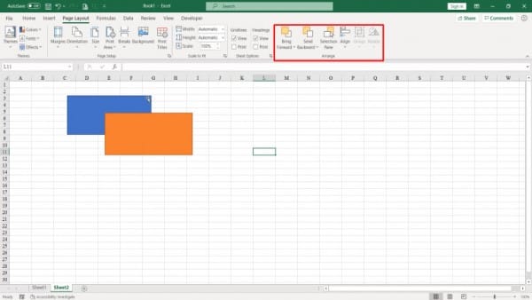 Các công dụng bên trên thanh dụng cụ Excel 