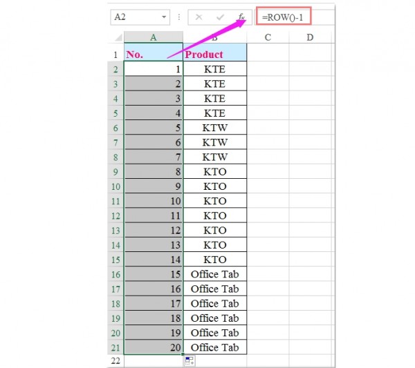 Cách đánh số thứ tự trong Excel khi xóa dòng