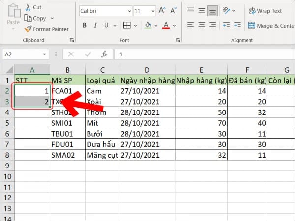 Cách kéo số thứ tự trong Excel tự nhảy 