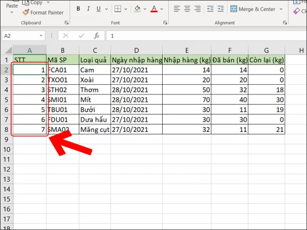 Cách đánh số thứ tự trong Excel tự nhảy