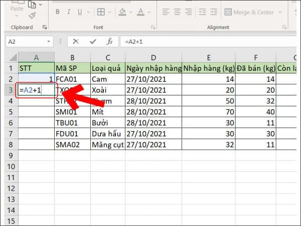 Cách kéo số thứ tự trong Excel tự nhảy 