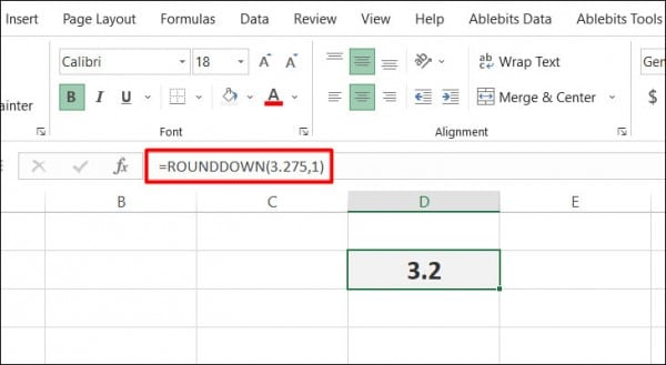 Cách làm tròn số trong Excel sau dấu phẩy 