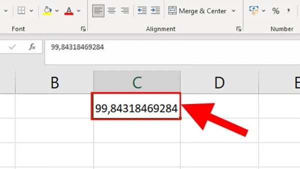 Cách lấy số không làm tròn trong Excel